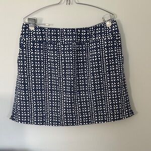 Katherine Way Blue and White Patterned Skort